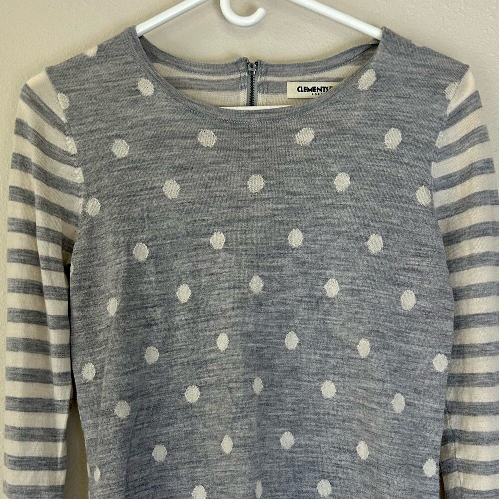Clements Riberio knit sweater polka dot merino wool soft academia preppy soft M - Picture 4 of 9